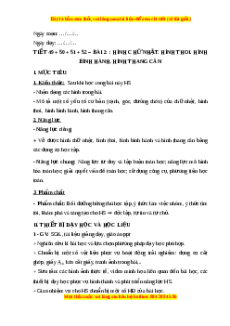 Giáo án Hình chữ nhật - Hình thoi - Hình bình hành - Hình thang cân Toán 6 Chân trời sáng tạo