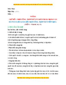 Giáo án Bài toán liên quan đến phép cộng, phép trừ (tiếp theo) Toán lớp 2 Cánh diều