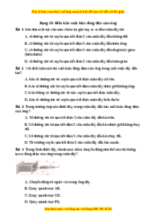 Trắc nghiệm Điều kiện xuất hiện dòng điện cảm ứng Vật lí 9