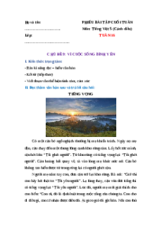 Bài tập cuối tuần Tiếng Việt lớp 5 Cánh diều Tuần 16