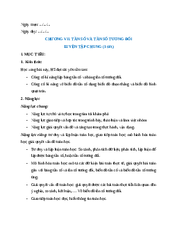 Giáo án Luyện tập chung (trang 44, 45) Toán 9 Kết nối tri thức