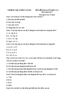 Đề thi giữa kì 2 Hóa 9 trường THCS Trần Văn Ơn năm 2023