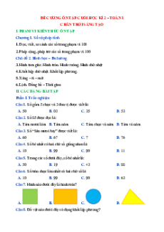 Đề cương ôn tập Cuối học kì 2 Toán lớp 1 Chân trời sáng tạo