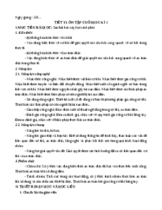 Giáo án Ôn tập cuối kì 1 Công nghệ 8 Kết nối tri thức