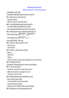 Đề cương ôn tập Cuối kì 2 Toán 10 Chân trời sáng tạo