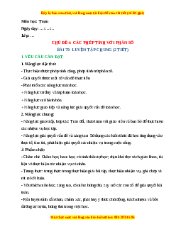 Giáo án Luyện tập chung Toán lớp 4 Cánh diều