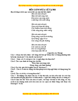 Phiếu bài tập Tuần 3 Rồi cơn mưa sẽ tạnh Ngữ văn 6