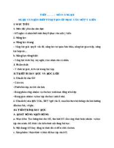 Giáo án Nghe và nhận biết tính thuyết phục của một ý kiến Ngữ Văn 9 Cánh diều