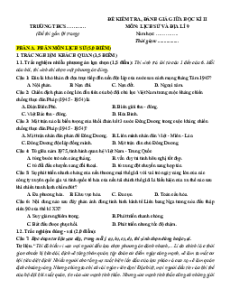 Bộ 6 đề thi Giữa kì 2 Lịch sử&Địa Lý 9 Cánh diều Cấu trúc mới