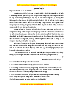 Phiếu bài tập Tuần 2 Hai biển hồ Ngữ văn 6