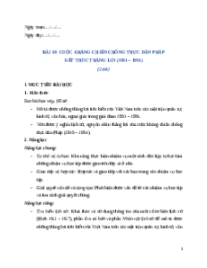 Giáo án Bài 16 Lịch sử 9 Chân trời sáng tạo: Cuộc kháng chiến chống thực dân Pháp kết thúc thắng lợi