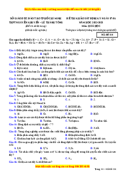 Đề thi thử Hóa Học trường Nguyễn Khuyến năm 2023