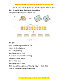 Giải Sgk Toán lớp 3 Bài 16: Ôn tập về phép chia, bảng chia 2, bảng chia 5 (Cánh diều)