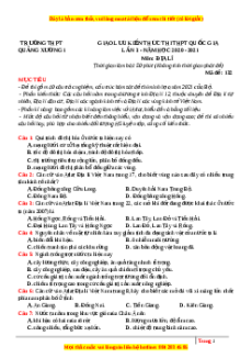 Đề thi thử Địa Lí trường Quảng Xương lần 3 năm 2021