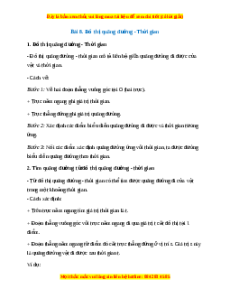 Lý thuyết Đồ thị quãng đường – thời gian KHTN 7 Cánh diều