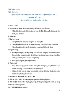 Giáo án chuyên đề Một vài khái niệm cơ bản Toán 11 Kết nối tri thức