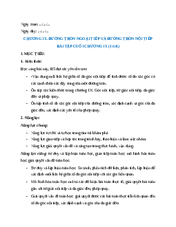 Giáo án Bài tập cuối chương 9 Toán 9 Kết nối tri thức
