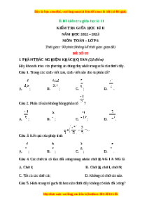 Đề thi giữa kì 2 Toán 6 Chân trời sáng tạo (Đề 9)