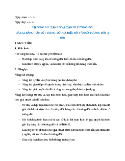 Giáo án Bảng tần số tương đối và biểu đồ tần số tương đối Toán 9 Kết nối tri thức