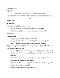 Giáo án Bảng tần số tương đối và biểu đồ tần số tương đối Toán 9 Kết nối tri thức