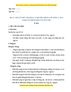 Giáo án Bài 22 Lịch sử & Địa lí lớp 4 Kết nối tri thức: Một số nét văn hoá và truyền thống yêu nước, cách mạng của đồng bào Tây Nguyên