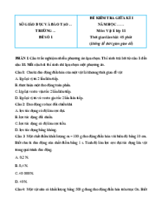 Bộ 6 đề thi Vật lí 11 Giữa kì 1 Cánh diều cấu trúc mới