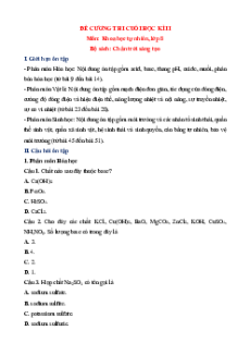 Đề cương ôn tập Cuối kì 2 Khoa học tự nhiên 8 Chân trời sáng tạo Cấu trúc mới
