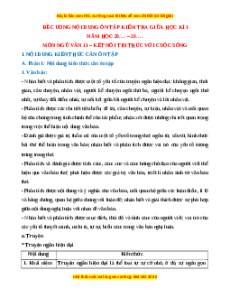 Đề cương ôn tập giữa kì 1 Ngữ văn 11 Kết nối tri thức
