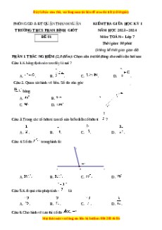Đề thi giữa kì 1 Toán 7 trường THCS Phan Đình Giót - Hà Nội