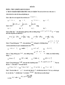 Đề thi Cuối kì 2 Toán 12 Cánh diều - Đề 3 Cấu trúc mới