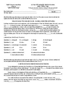 Đề thi thử tốt nghiệp Tiếng Anh 2025 THPT Chuyên Vĩnh Phúc