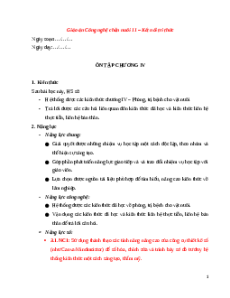 Giáo án Công nghệ chăn nuôi NLS 11 Kết nối tri thức Bài Ôn tập chương 4