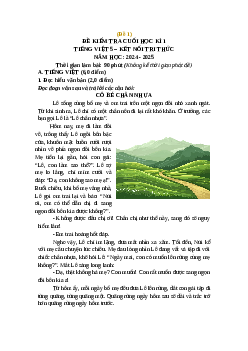 Đề thi cuối kì 1 Tiếng Việt lớp 5 Kết nối tri thức (Đề 1)