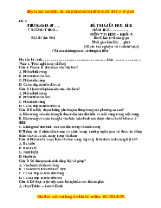 Đề thi giữa kì 2 Tin học 8 Chân trời sáng tạo (Đề 3)