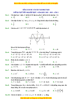 Đề thi thử Toán Sở Phú Thọ lần 2 năm 2023