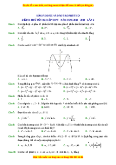 Đề thi thử Toán Sở Phú Thọ lần 2 năm 2023