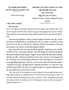 Đề thi thử tốt nghiệp THPT 2025 Ngữ văn Trường THPT Tứ Kỳ - Ninh Giang - Sở GD&ĐT Hải Dương