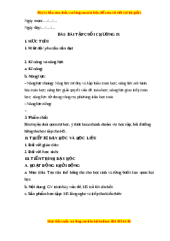 Giáo án Bài tập cuối chương IX Toán 6 Kết nối tri thức