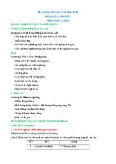 Đề cương ôn tập Cuối kì 2 Toán 6 Cánh diều Cấu trúc mới