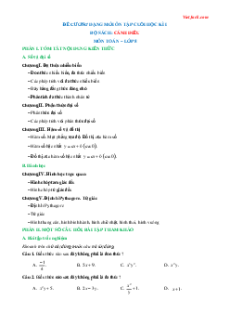 Đề cương ôn tập Cuối kì 1 Toán 8 Cánh diều cấu trúc mới