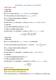 Chuyên đề Cấp số cộng và cấp số nhân (Ôn thi Tốt nghiệp Toán 2025)