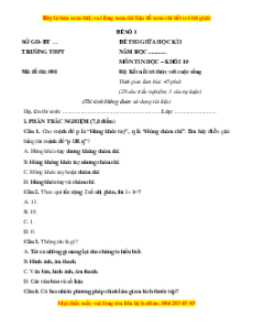 Đề thi giữa kì 1 Tin học 10 Kết nối tri thức (đề 1)