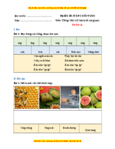 Bài tập cuối tuần Tiếng việt lớp 1 Tuần 12 Chân trời sáng tạo (có lời giải)