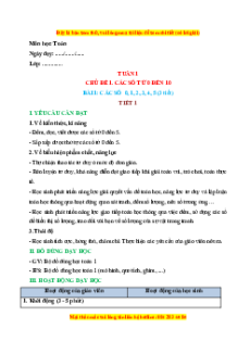 Giáo án Toán lớp 1 Kết nối tri thức Học kì 1