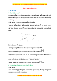 Lý thuyết Bài 3: Khái niệm vectơ Toán 10 Cánh diều
