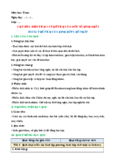 Giáo án Thể tích của hình hộp chữ nhật Toán lớp 5 Kết nối tri thức