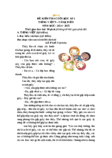 Đề thi cuối kì 1 Tiếng Việt lớp 5 Cánh Diều (Đề 1)