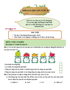 Bài tập cuối tuần Toán 4 Tuần 10 Kết nối tri thức (có lời giải)