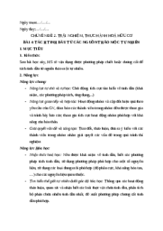 Giáo án chuyên đề Bài 4: Tách tinh dầu từ các nguồn thảo mộc tự nhiên Hóa học 11 Kết nối tri thức
