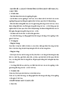 Giáo án chuyên đề Lịch sử 12 Cánh diều